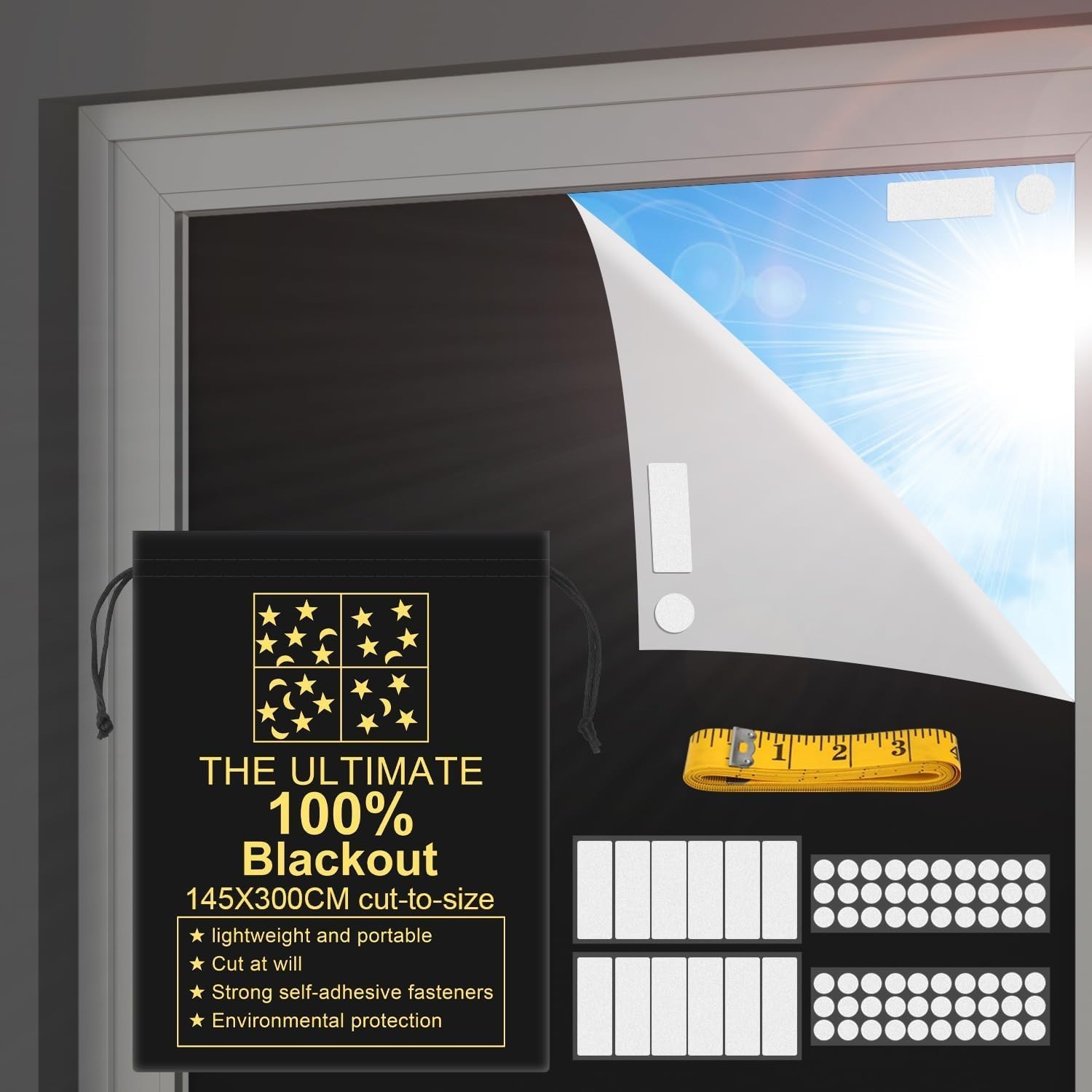 Portable 118″ x 57″ Blackout Shade – Ideal for Baby Nurseries & Travel