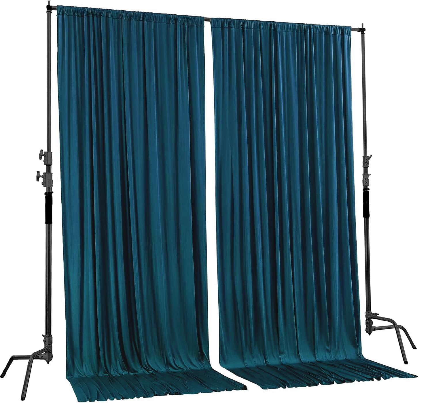Dark Teal Polyester Backdrop Curtains 2 Pack 5X10ft Fire Retardant Wedding Decor