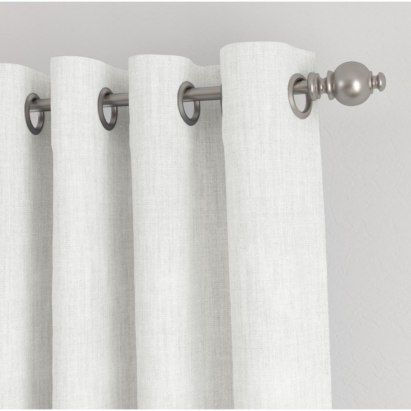 84-Inch Linen Blend Grommet Window Curtain Single Panel, White
