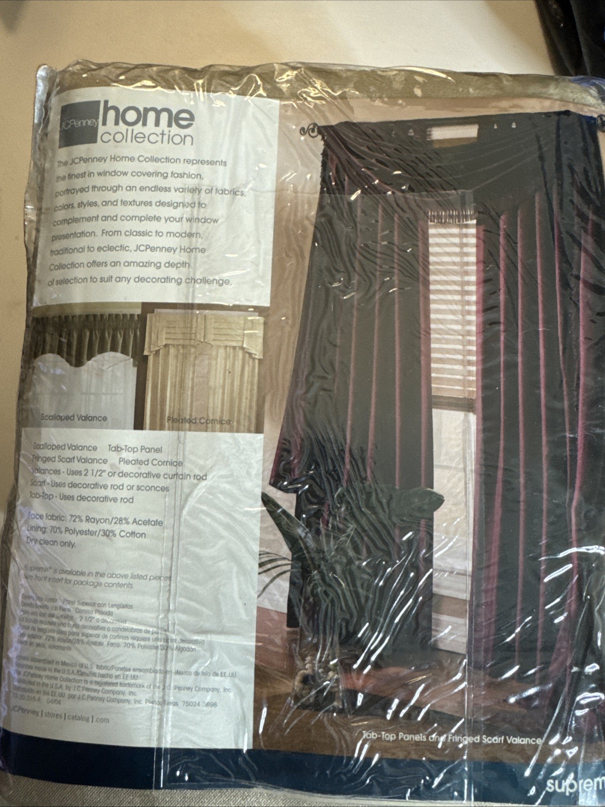 New JC PENNEY Home Collection Supreme One Tab-Top Pair Linen W80x84L 2004