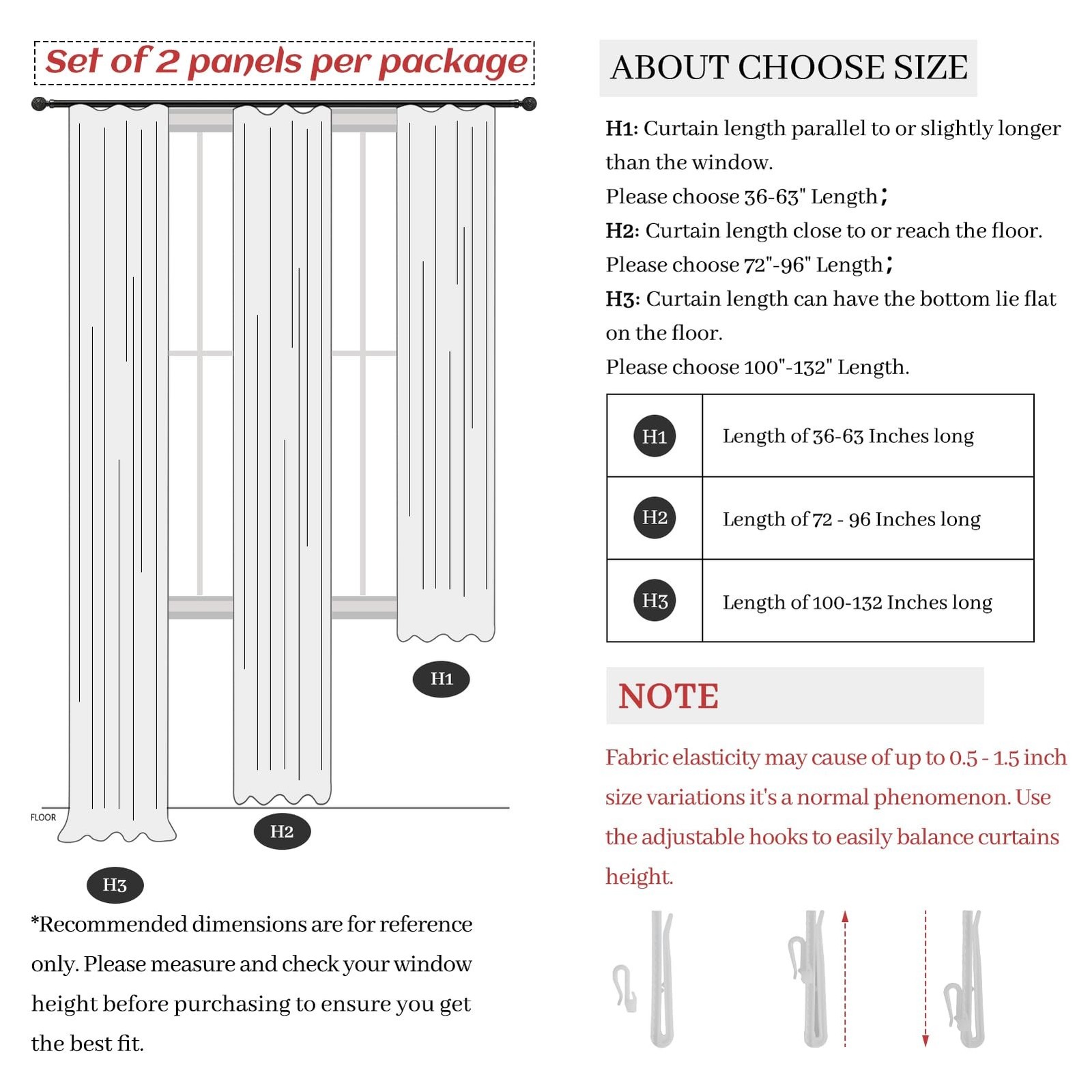 Unique Black Out Thick Linen Privacy Curtains 105 Inches Long for Room Divide…