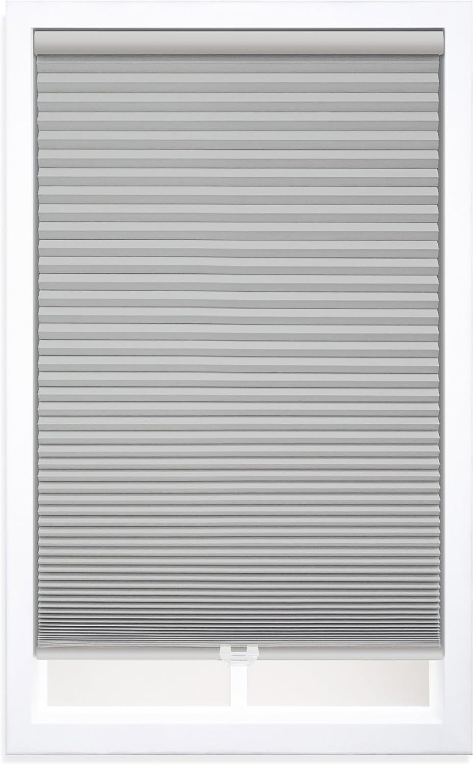 DEZ FURNISHINGS Cordless 1.5″ Blackout Cellular Shade, 21.5″W x 72″H, Sterling