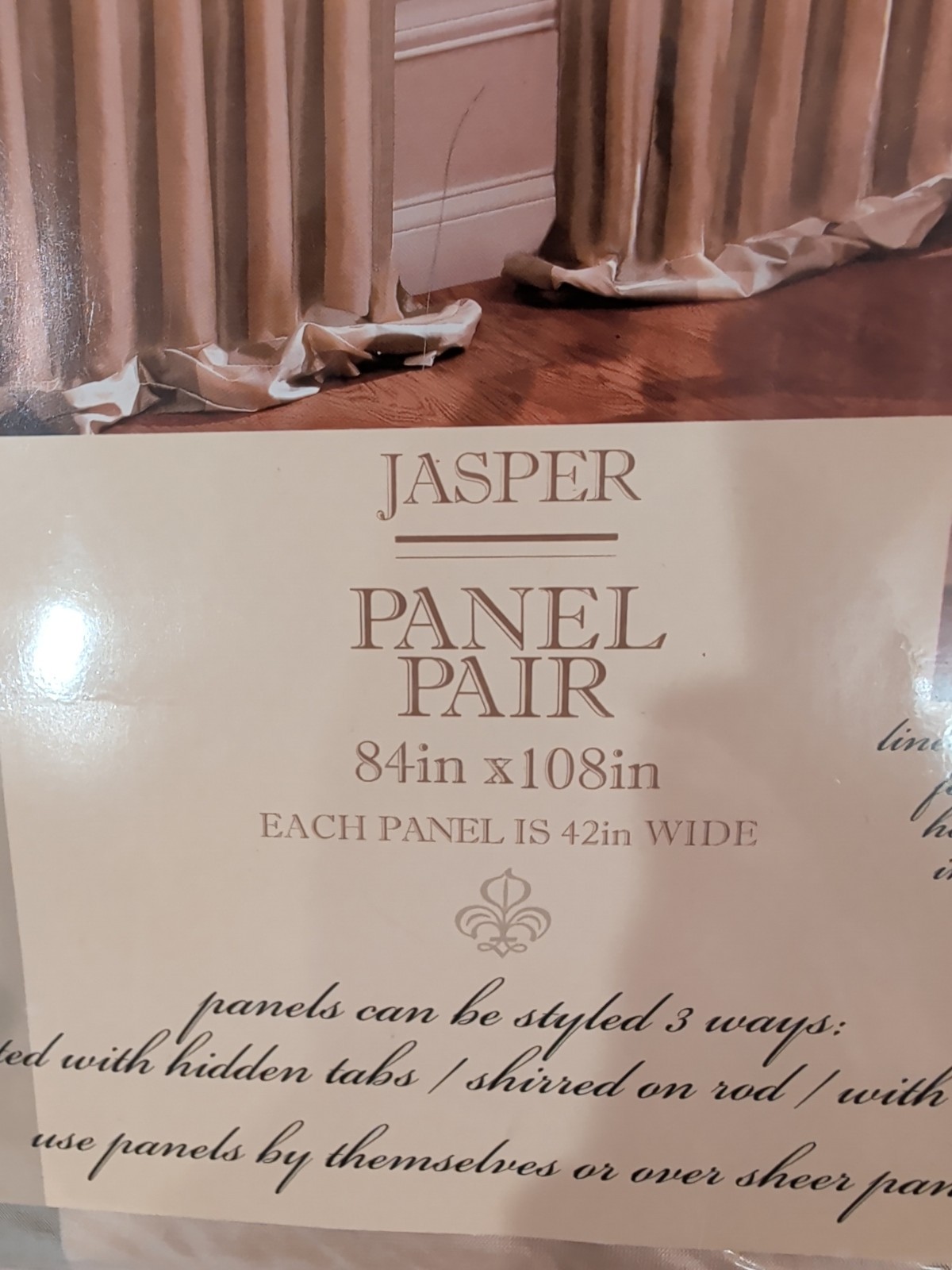 New Jasper 100% Silk Lined And Interlined Pair Drapery Panels Size 84 ” X 108 “