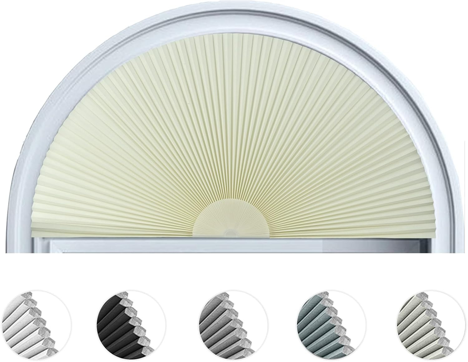 Arch Window Shade Blackout Cellular Shades Half Circle Moon Window Covering No