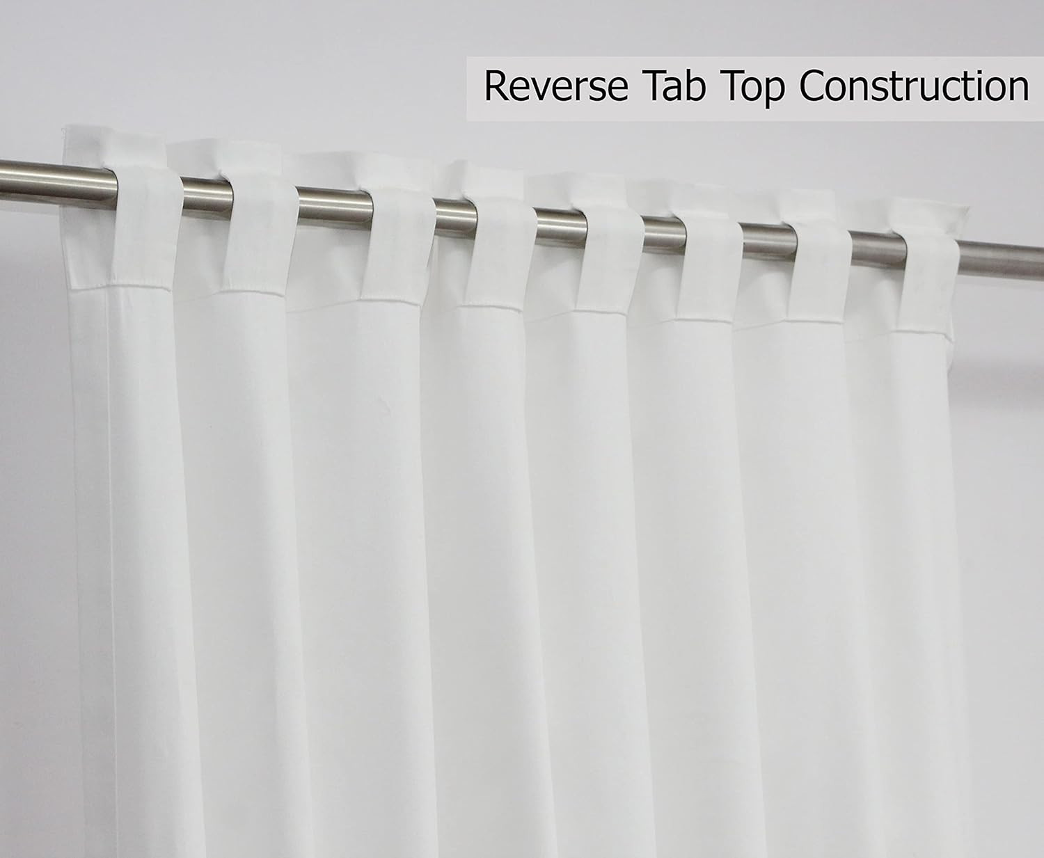 White Curtain Window Panel Drapes – Set of 2 – Thick Cotton Duck F