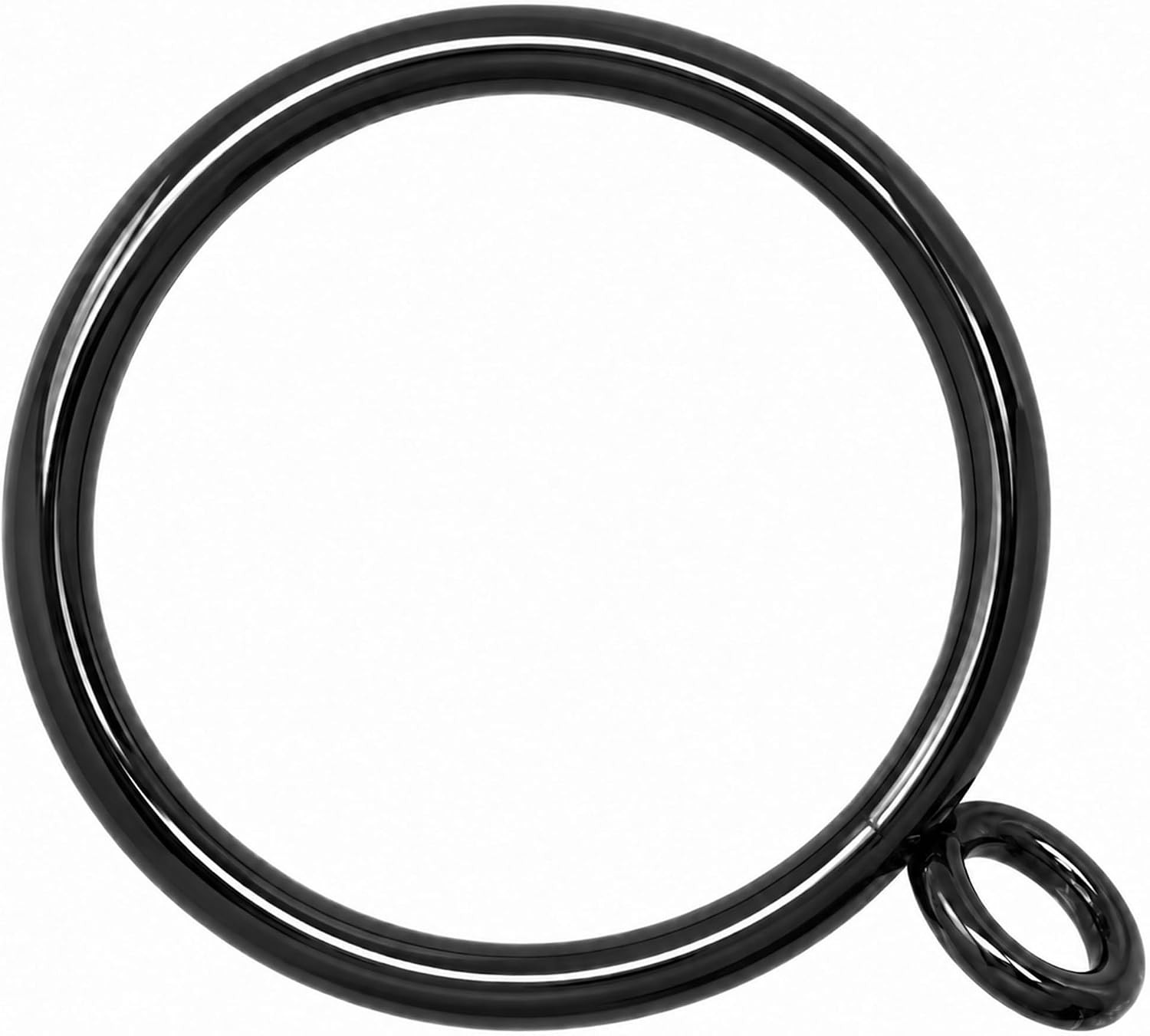 60 PCS Black Curtain Rings with Eyelets – 1.5 in Inner Diameter Metal Drapery Ri