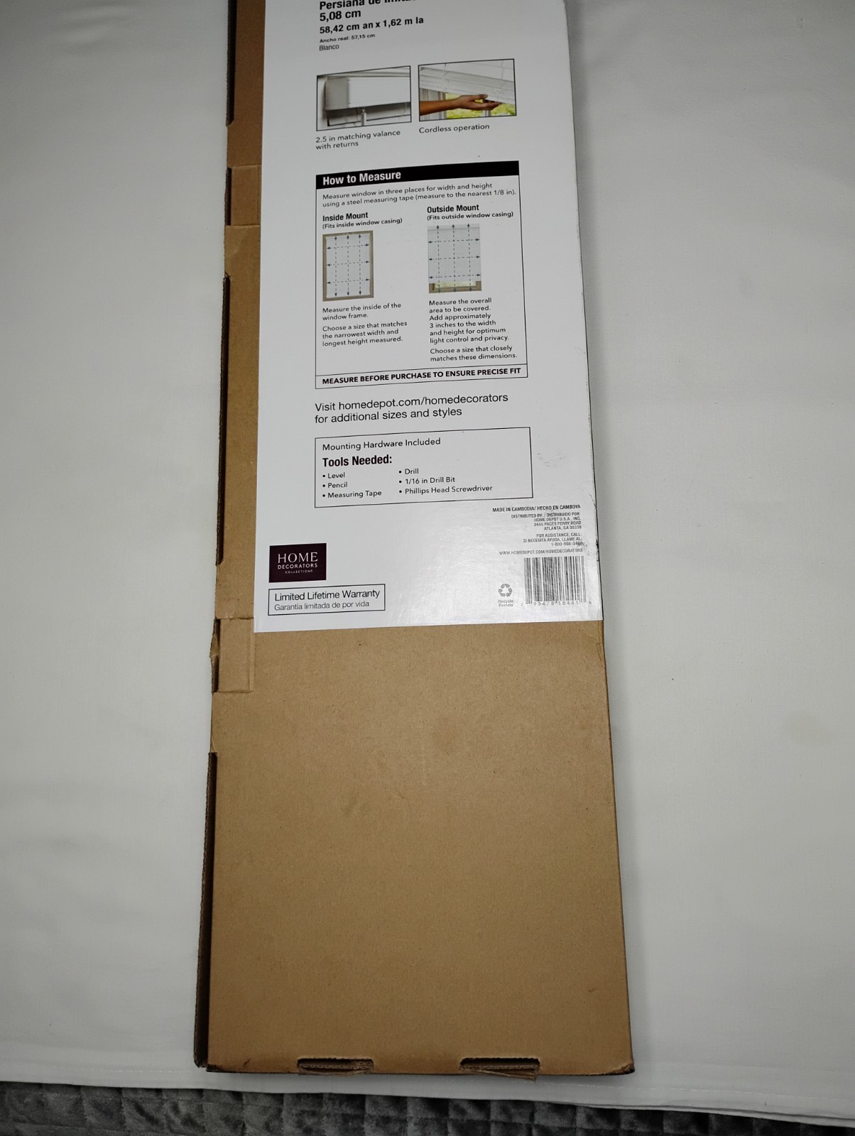 2 inch faux wood blinds white 23inch Wide 64 inch Length
