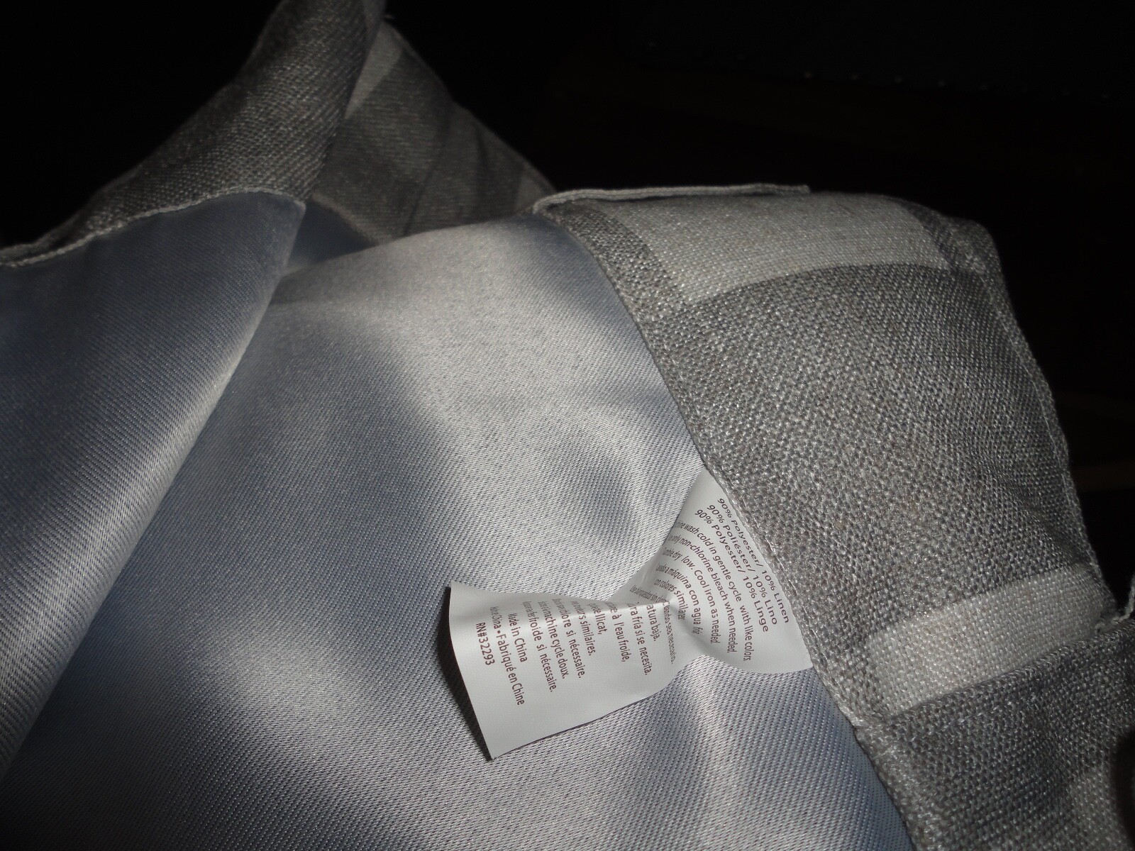 RALPH LAUREN VIENNA GINGHAM CHECKS GRAY & WHITE (2) PANELS CURTAINS 50 X 82