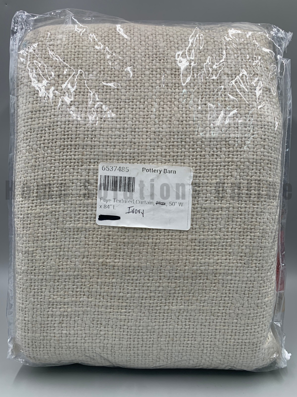 Pottery Barn Faye Textured Cotton Lined Curtain Panel Ivory 50″ x 84″ #B1008