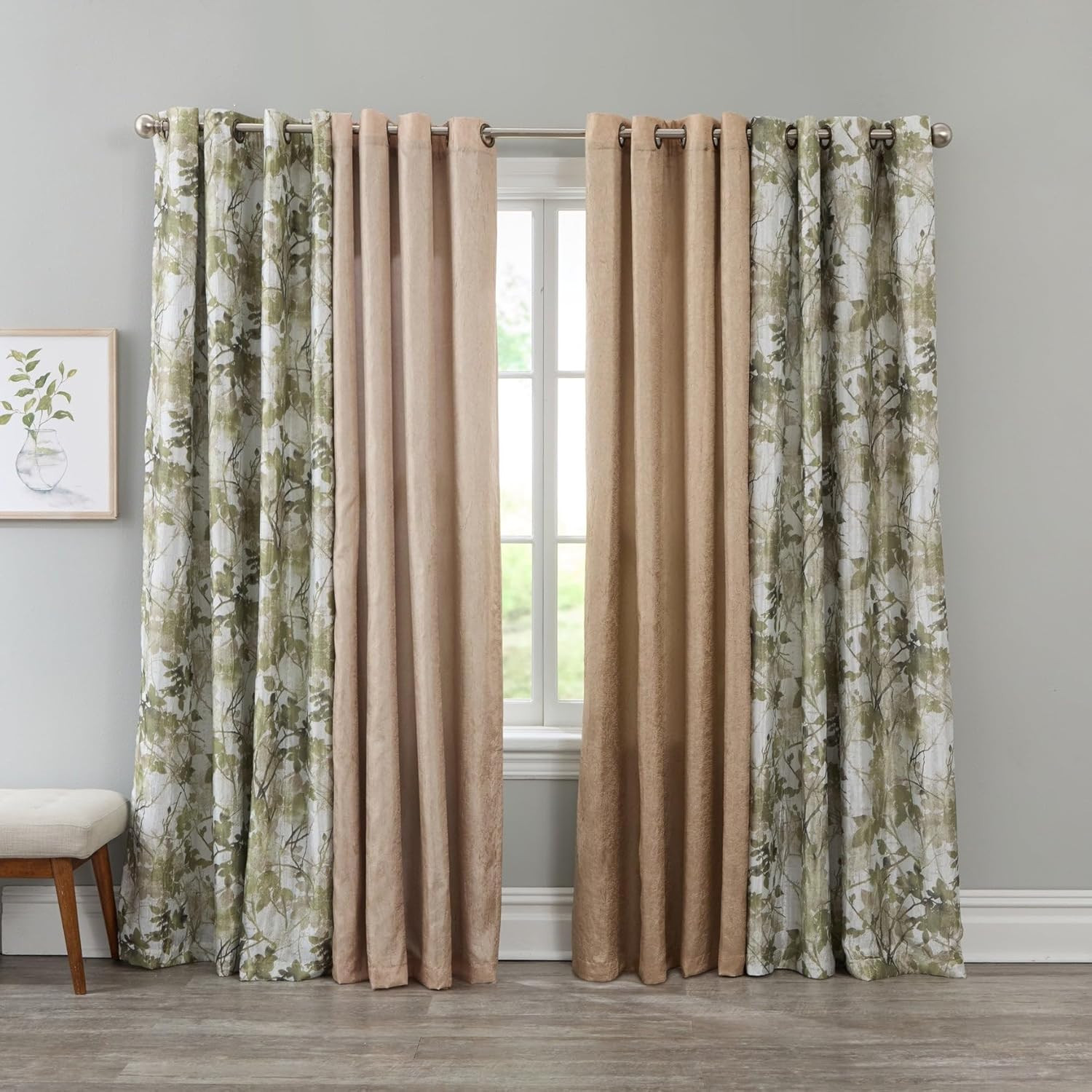 ACHIM Lined Blackout Grommet Window Curtain Panels – 50 Inch Width, 84 Inch Leng
