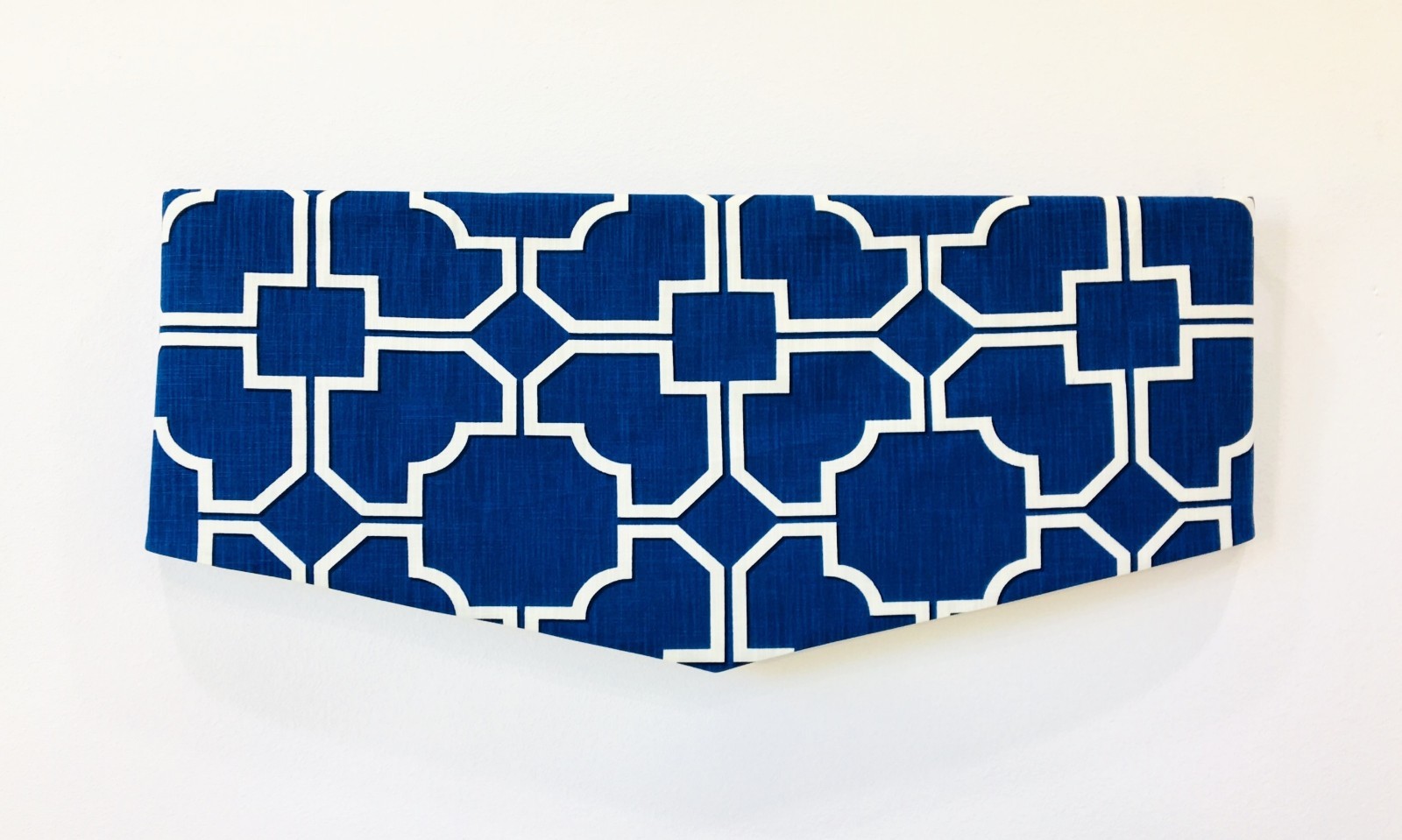 Window Treatment Valance Blue White Faux Cornice Lined Rod Pocket NEW CUSTOM