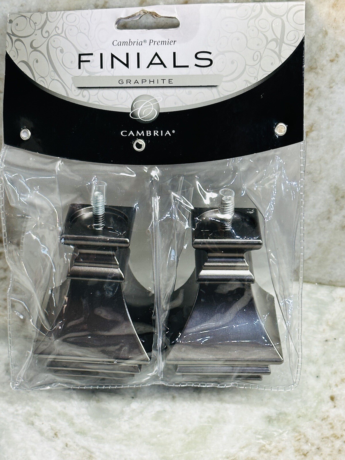 Cambria Classic Finials Graphite Complete Park Square-Classic Set Of 2