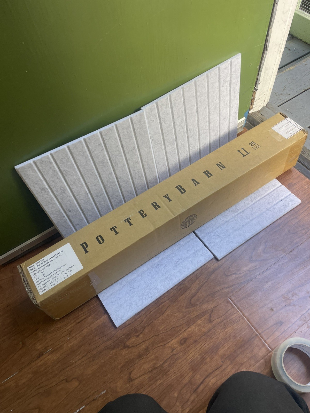 Pottery Barn Standard double rod Curtain Rod & Wall Bracket Pewter 28″-48″