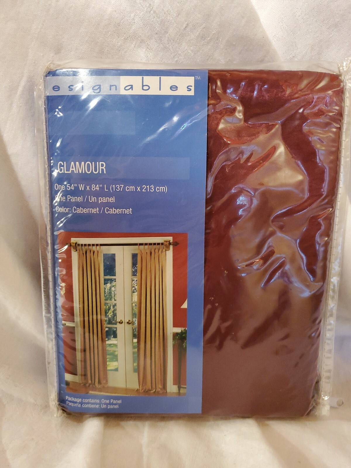 Designable 54″W x84″L Glamour Panel Color is Cabernet