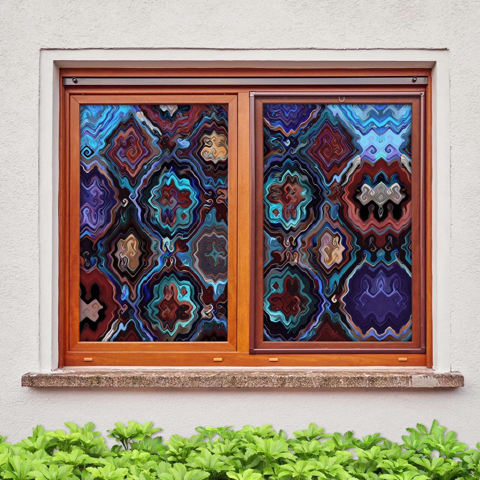 3D Texture Pattern A441 Window Film Print Sticker Cling Stained Glass UV Sinsin