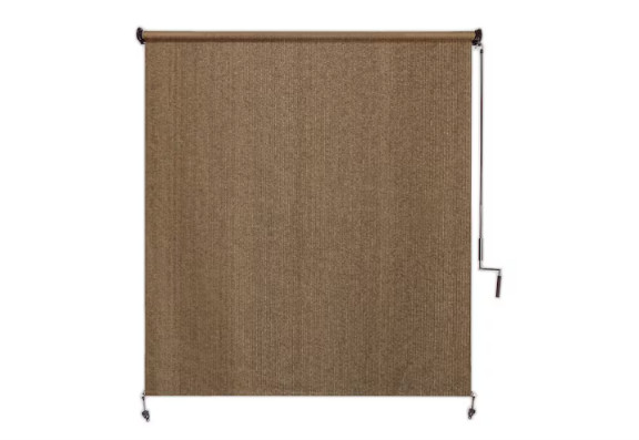 Walnut Roller Shade 48in W x 96in L Cordless UV Blocking Fade Resistant