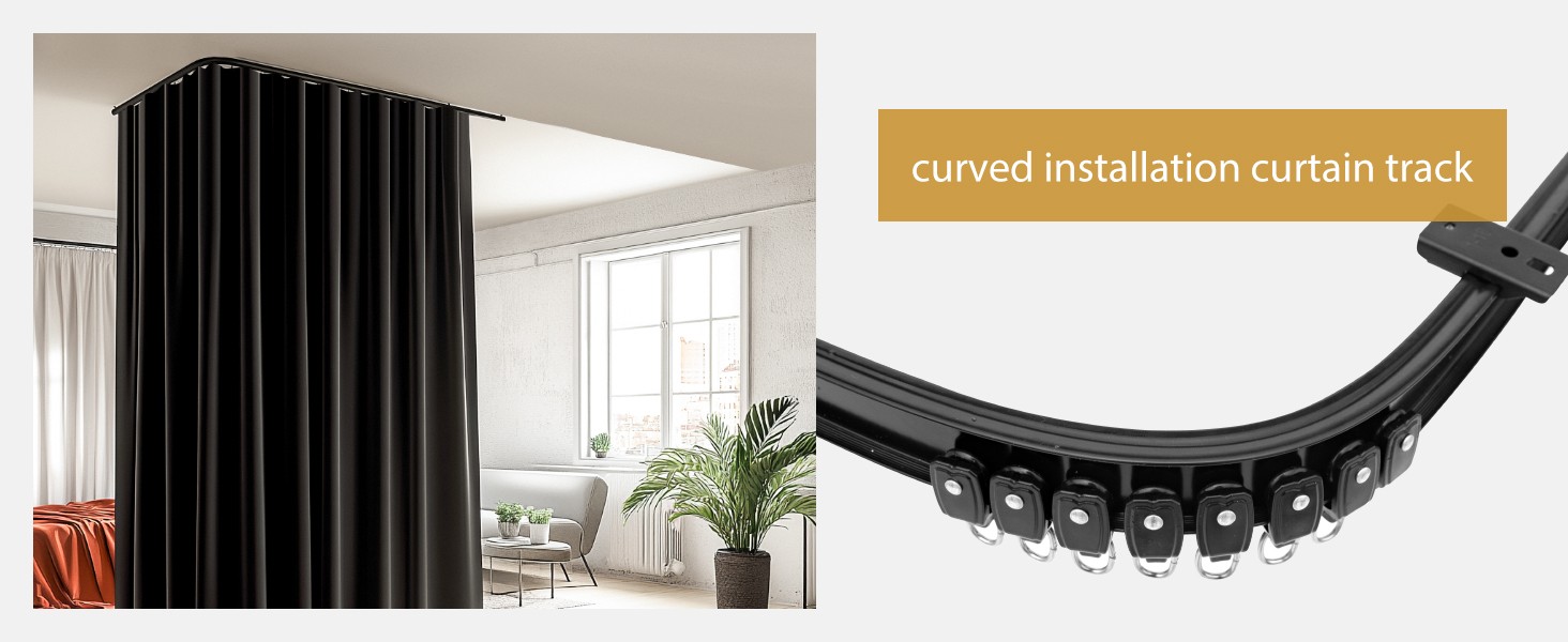 Bendable Ceiling Curtain Track Ceilings Mount or Wall Mounted Heavy-Duty Room