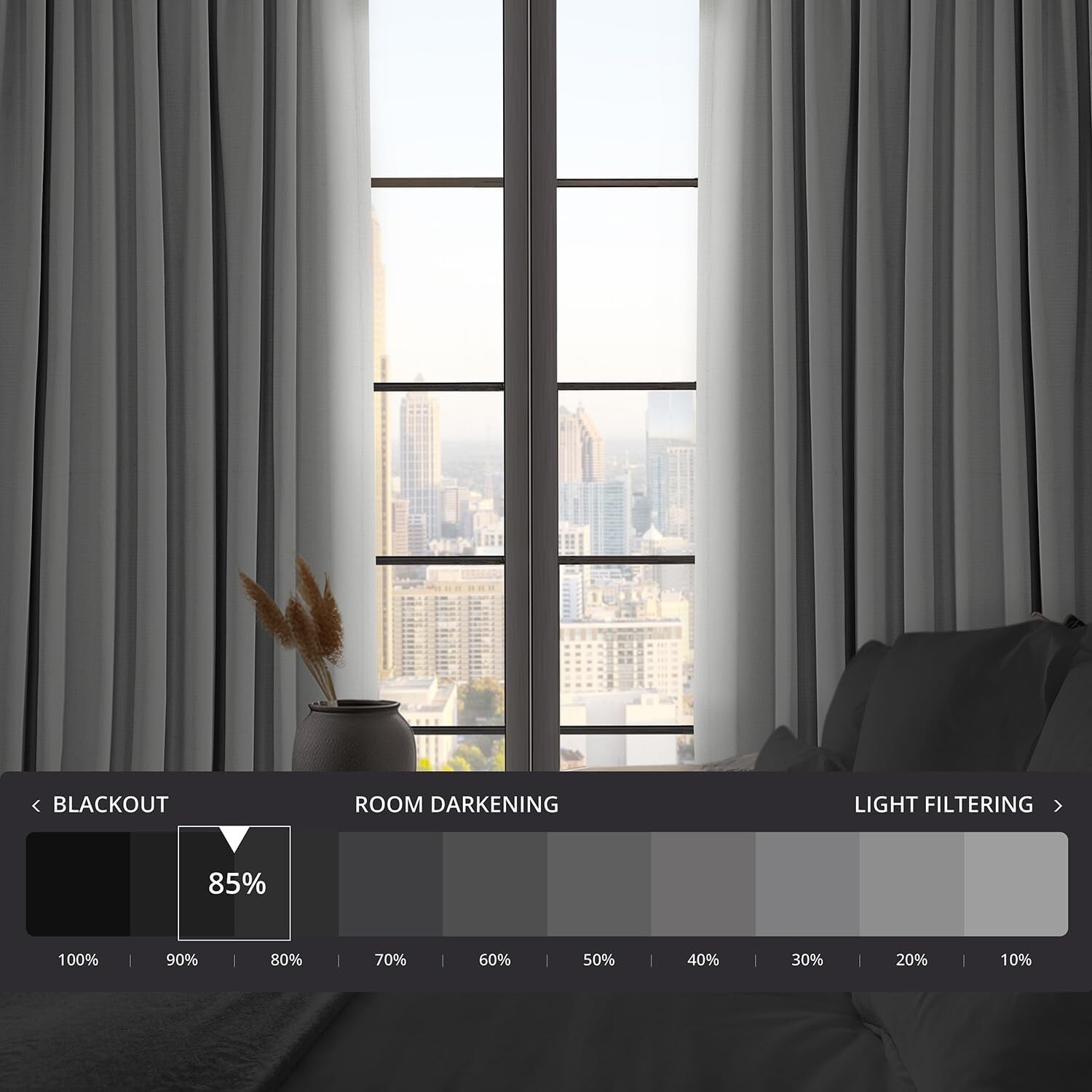 1 Panel Oyster 84″L x 100″W Linen Darkening Curtains For Bedroom Living Room