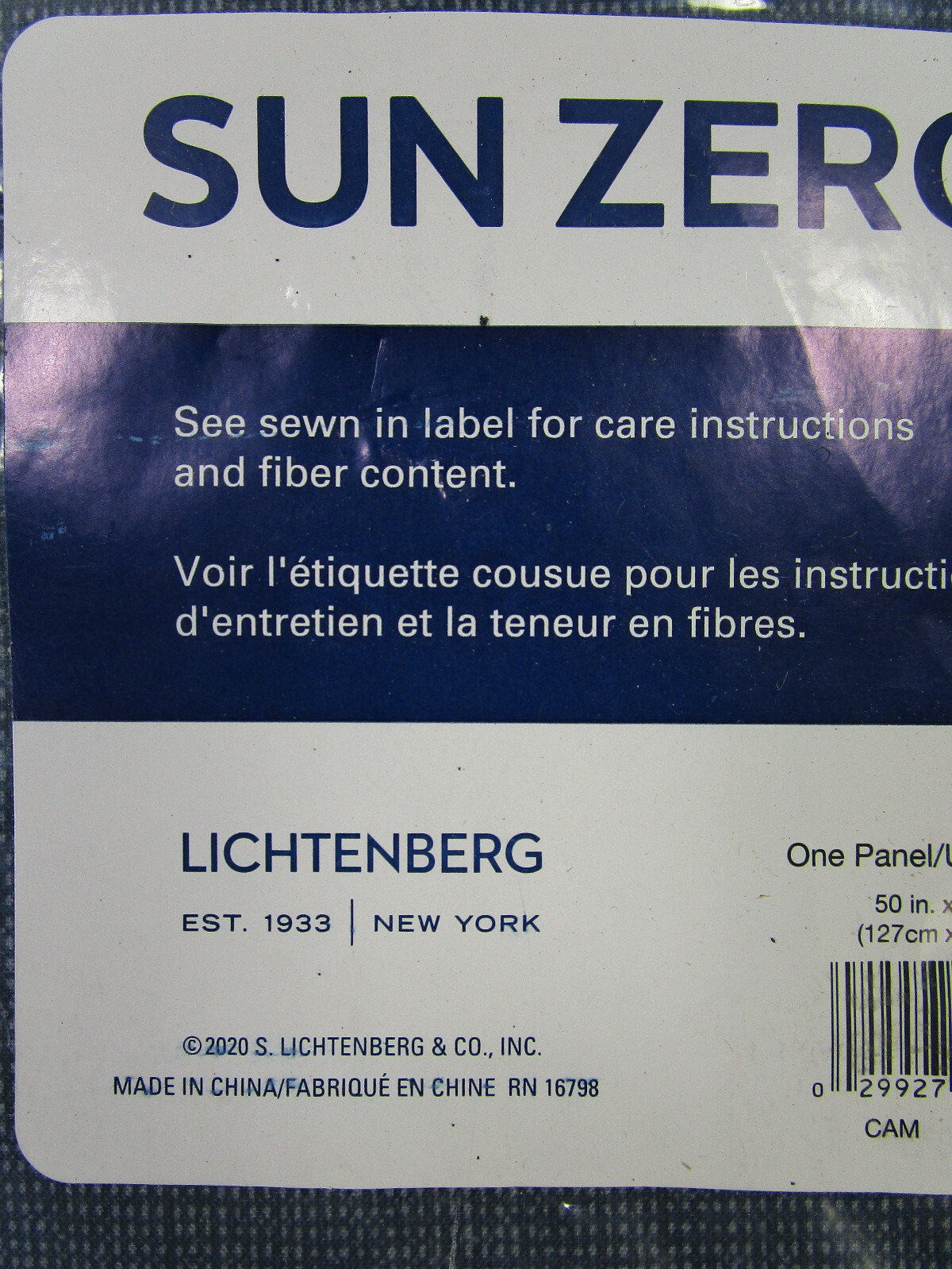 2 Panels Blackout Curtain 54″×63″ each Lichtenberg Navy Blue Grommet Sun Zero