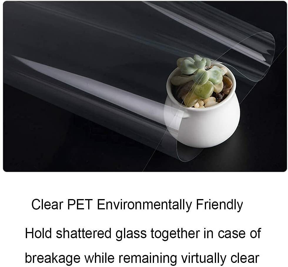 Clear Self Adhesive Window Security Film Sticker Table Glass Shatter Protection