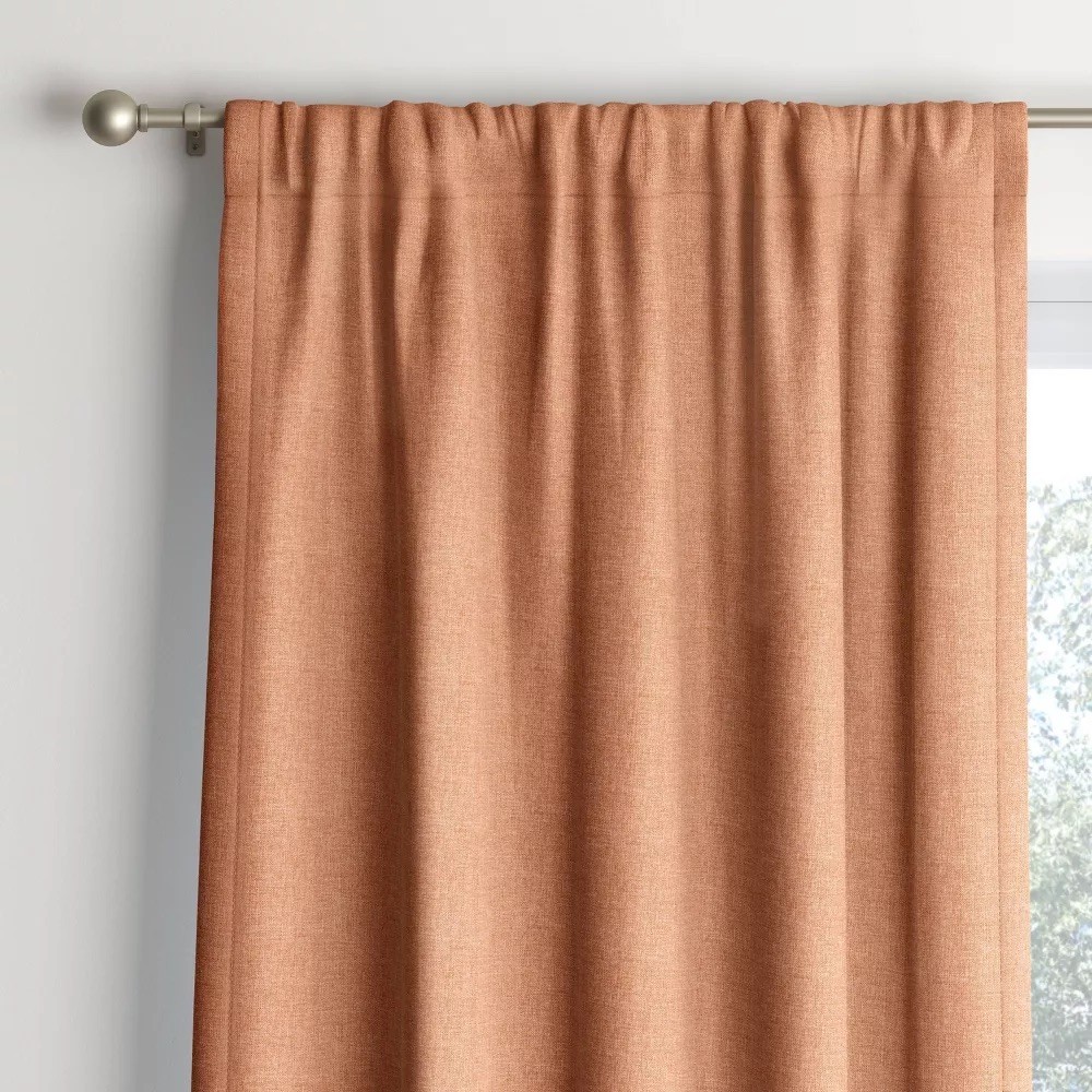 (2) Room Essentials Room Darkening Thermal Curtains 84×42 Heathered Orange Pair