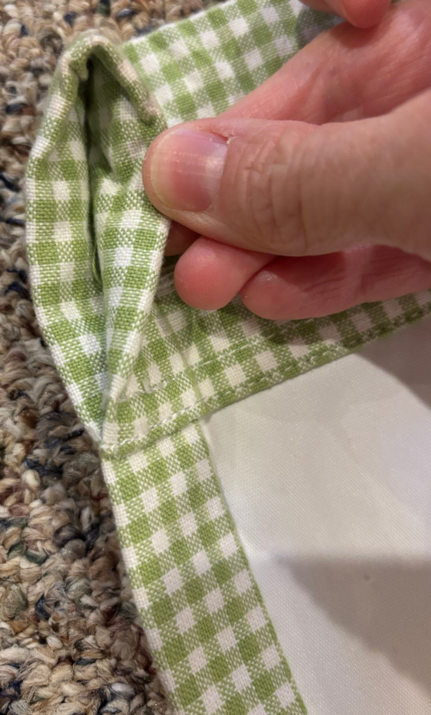 Pottery Barn Kids Lined Cotton Blackout Green Gingham Check Curtain Panel 44×84