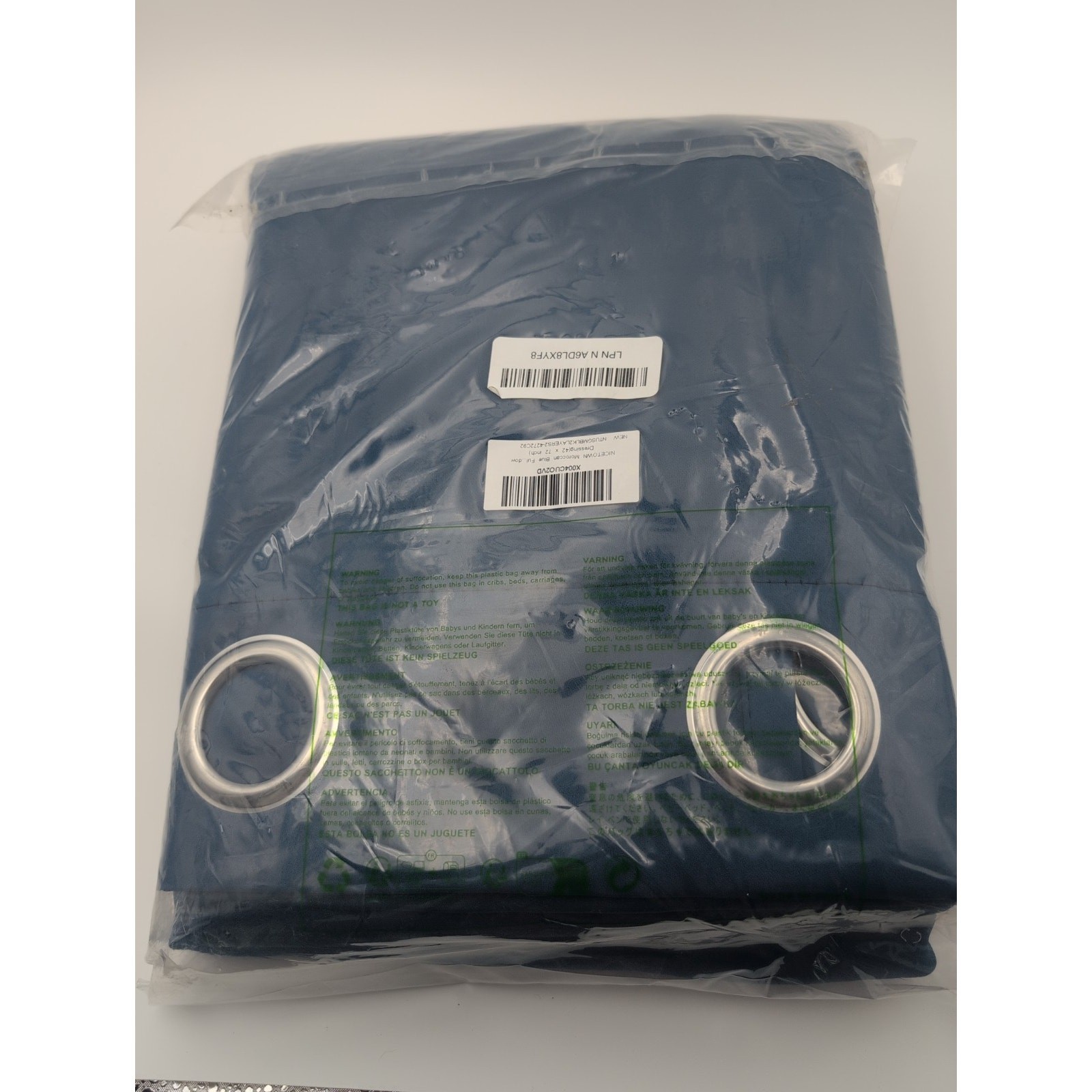 NEW NICETOWN Moroccan Blue 100% Blackout Curtain 42″ X 72″ Noise Reduction