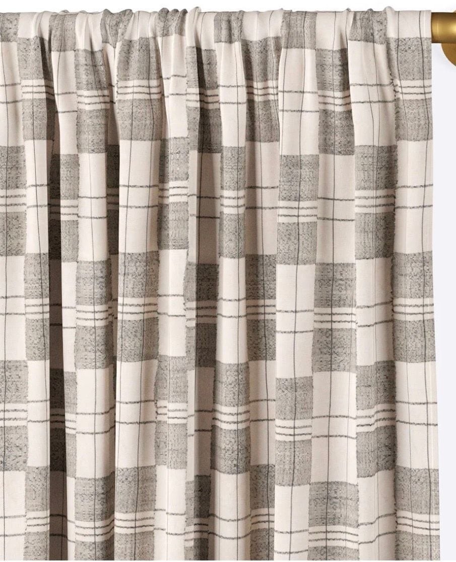 St. Frank Charcoal Plaid Mossi Rod Pocket Curtain 48×108