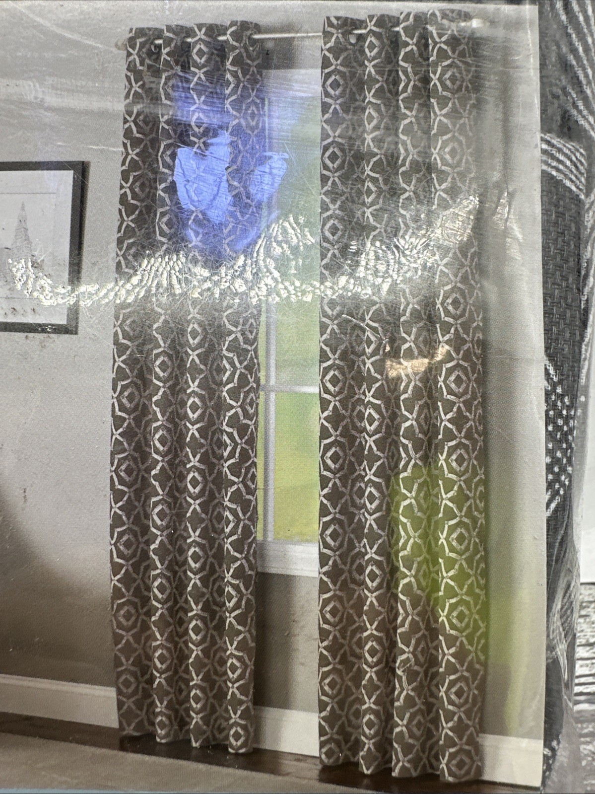 84” X 50”charcoal Light Filtering Grommet Single Curtain Panel Living Logic{E8}