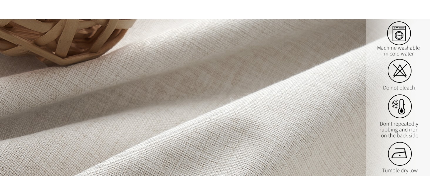 Neutral 10 ft Blackout Curtains 120 Inches Long,Linen Elegant Villa Cottage