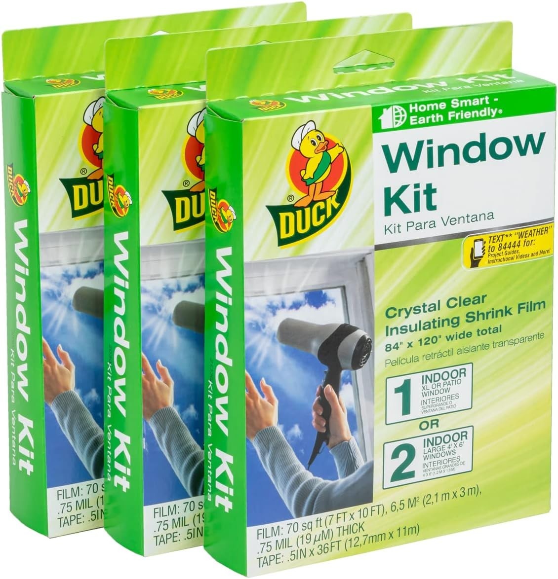 Window Insulation Kit – Extra Large 84×120 in, 3-Pack for Energy Savings