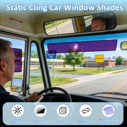 Static Cling Car Sun Shade for Side Window 4 Pack (9.84 x 7 in, 15.7 x 7 in)x2