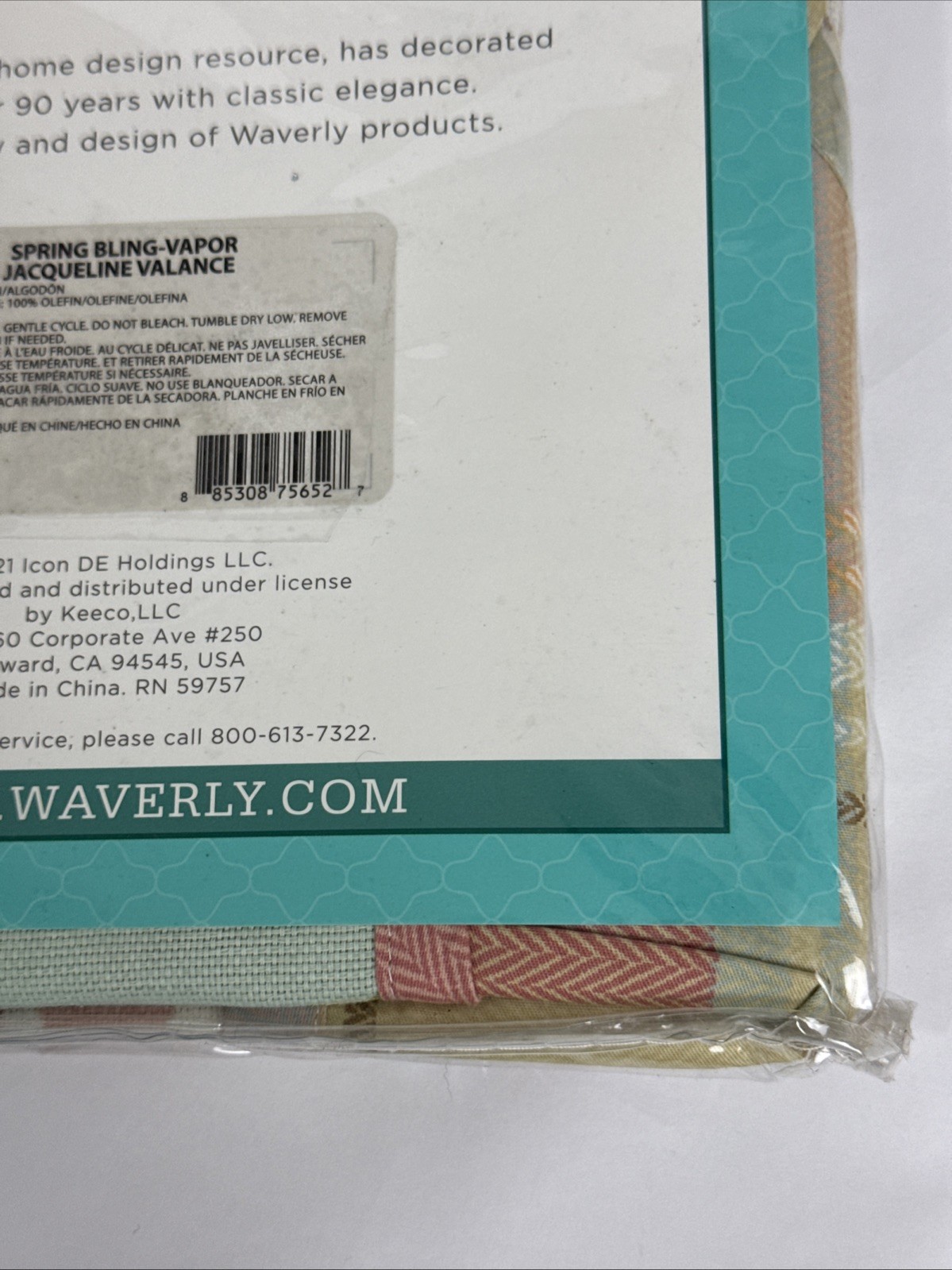 Waverly Jacqueline Valance 60×18 Spring Bling Vapor NEW Cotton floral cottage