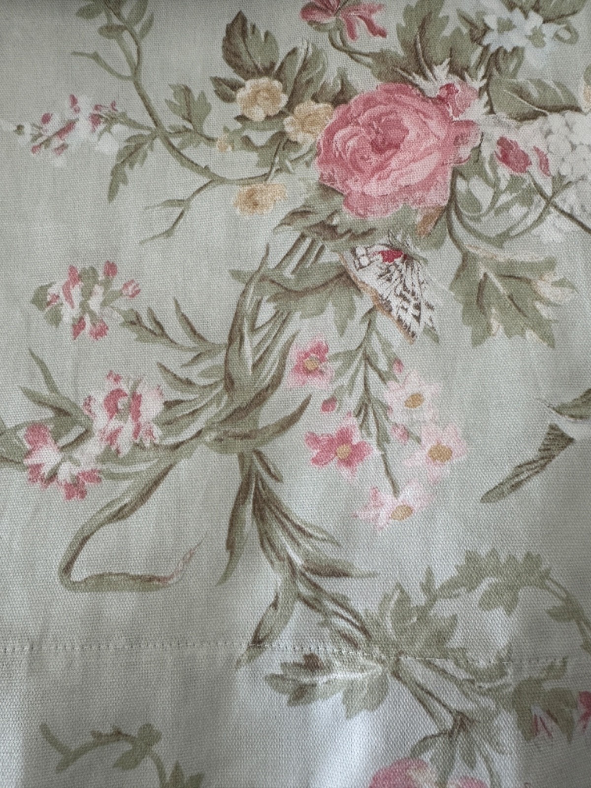 Cabbages & Roses Set/2 Henrietta Sage Drape Panels Floral Cottage Rose ~3 Avail.