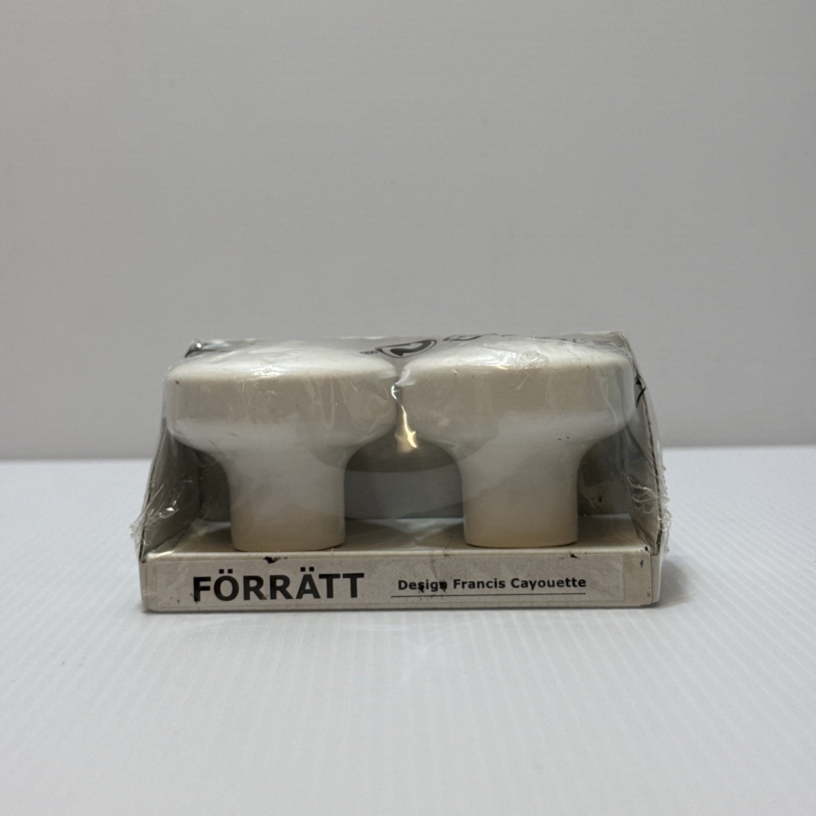 2 Pack IKEA Forratt Finials Stark White Porcelain Knobs Francis Cayouette NEW