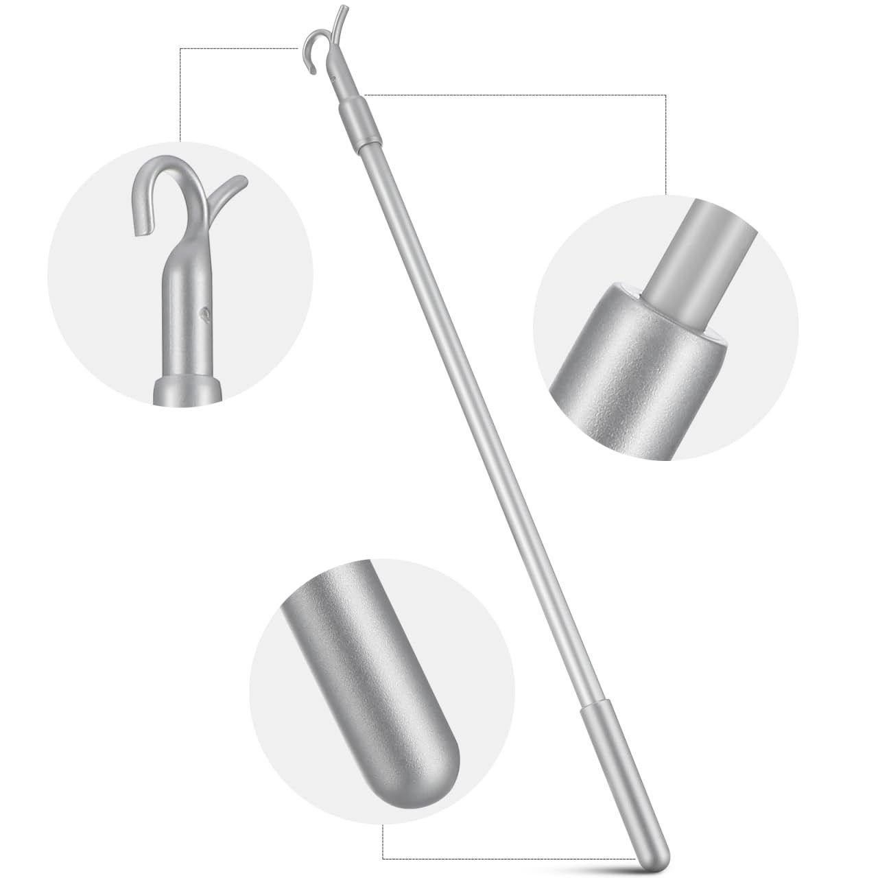 Blind Wand Replacement 23.62In Telescopic Vertical Blinds Rod with Hook Windo…