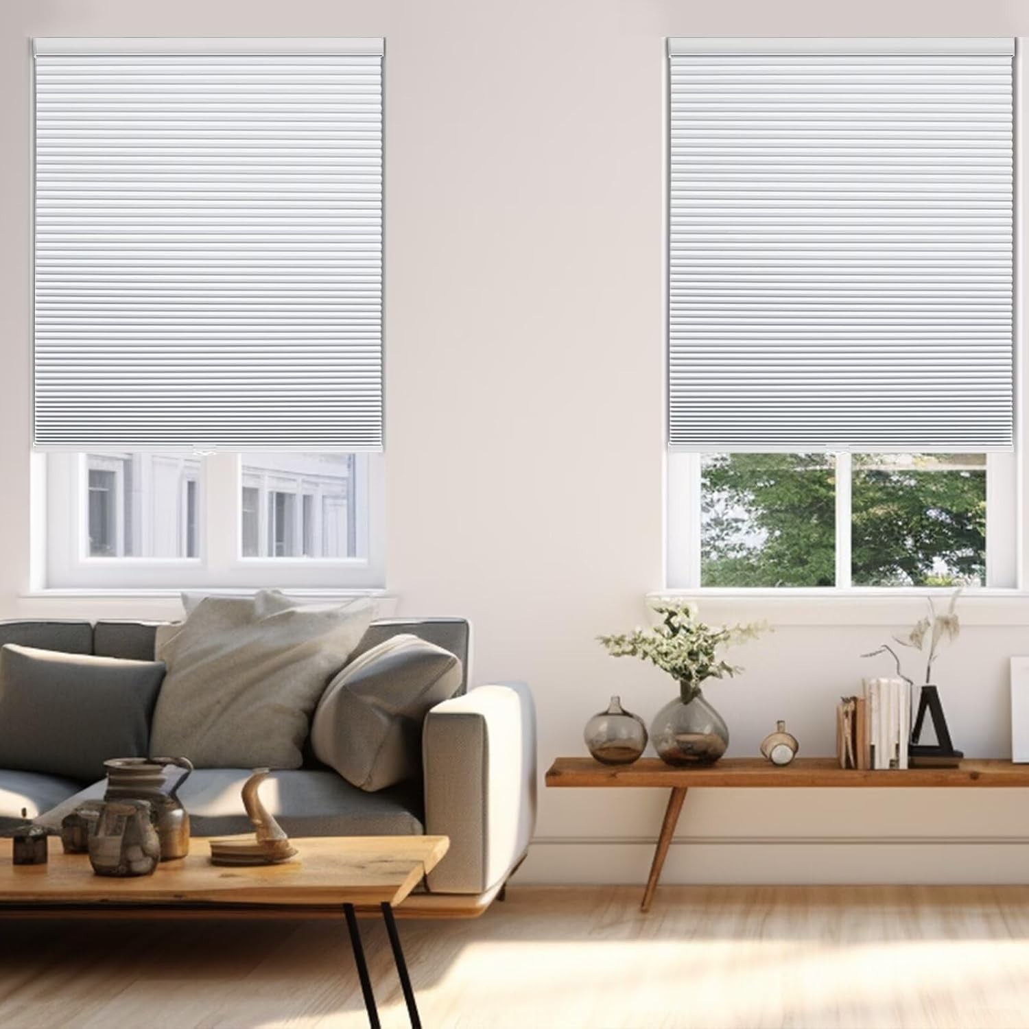 Blackout Cordless Cellular Shades for Windows,Honeycomb Blinds with Thermal I…