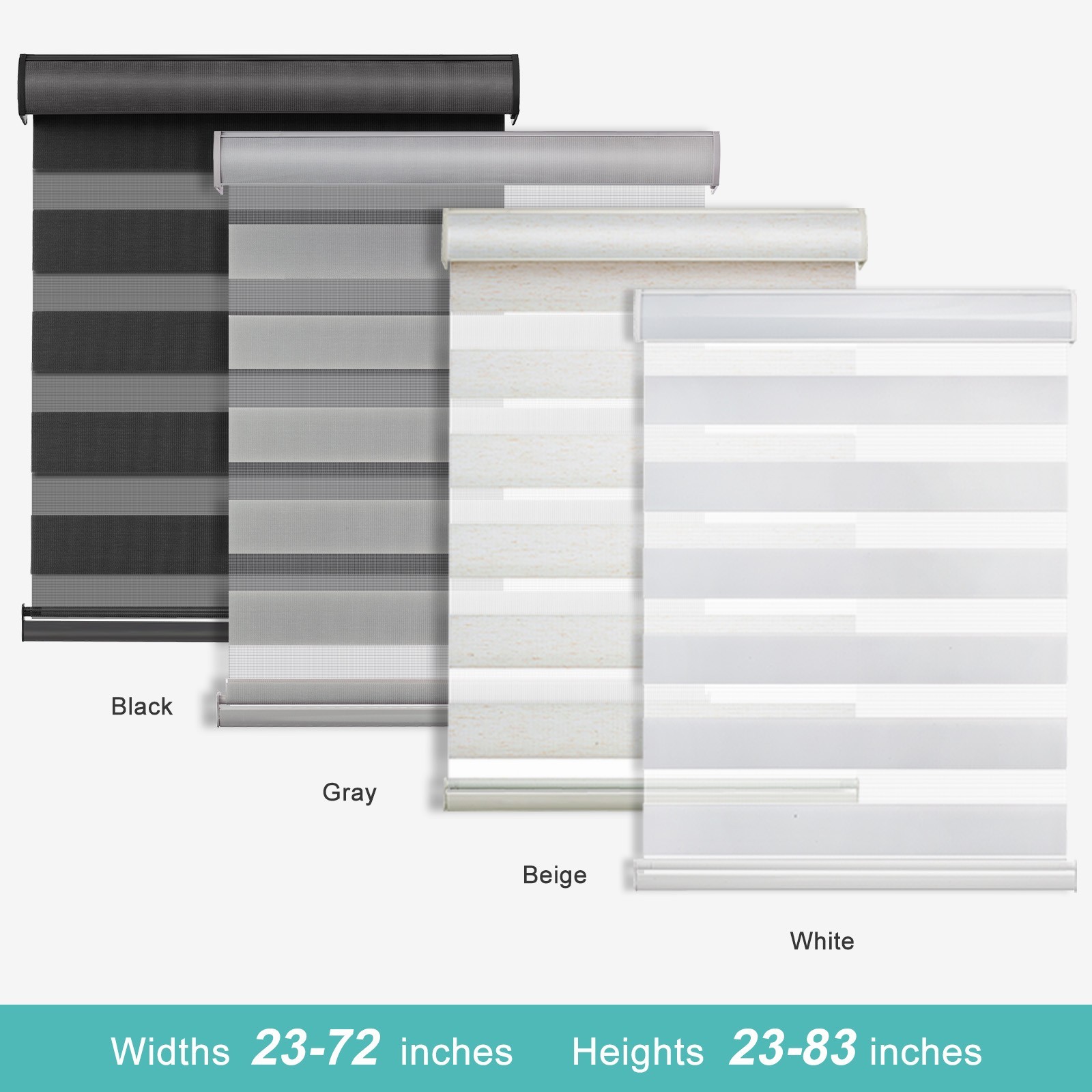 Changshade 85% Blackout Window Blinds Roller Sheer Shades Zebra Shade Anti Uv