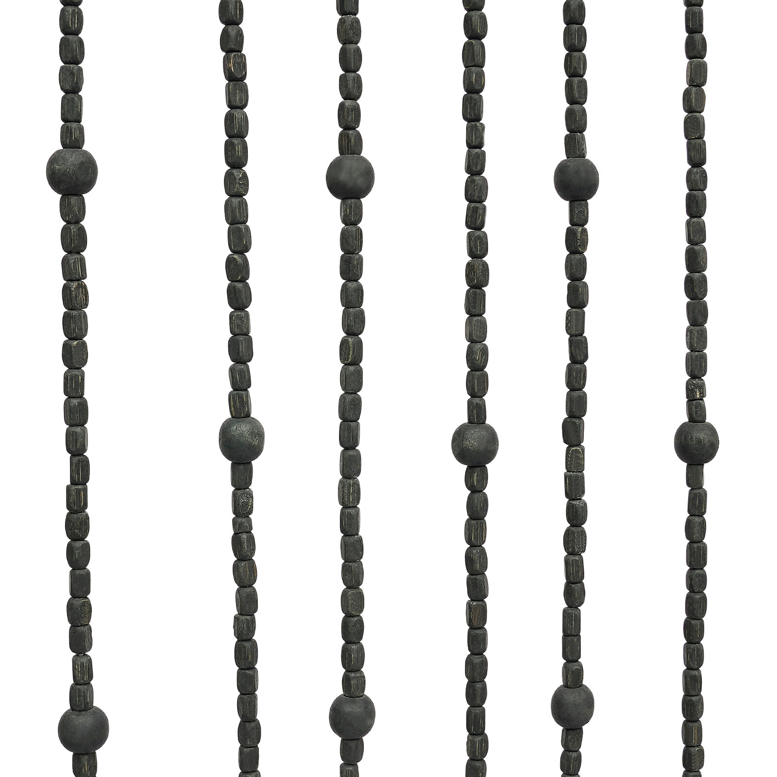 Natural Wood Black Door Curtain Beads, Front Door Decor Doorway Beads Curtains