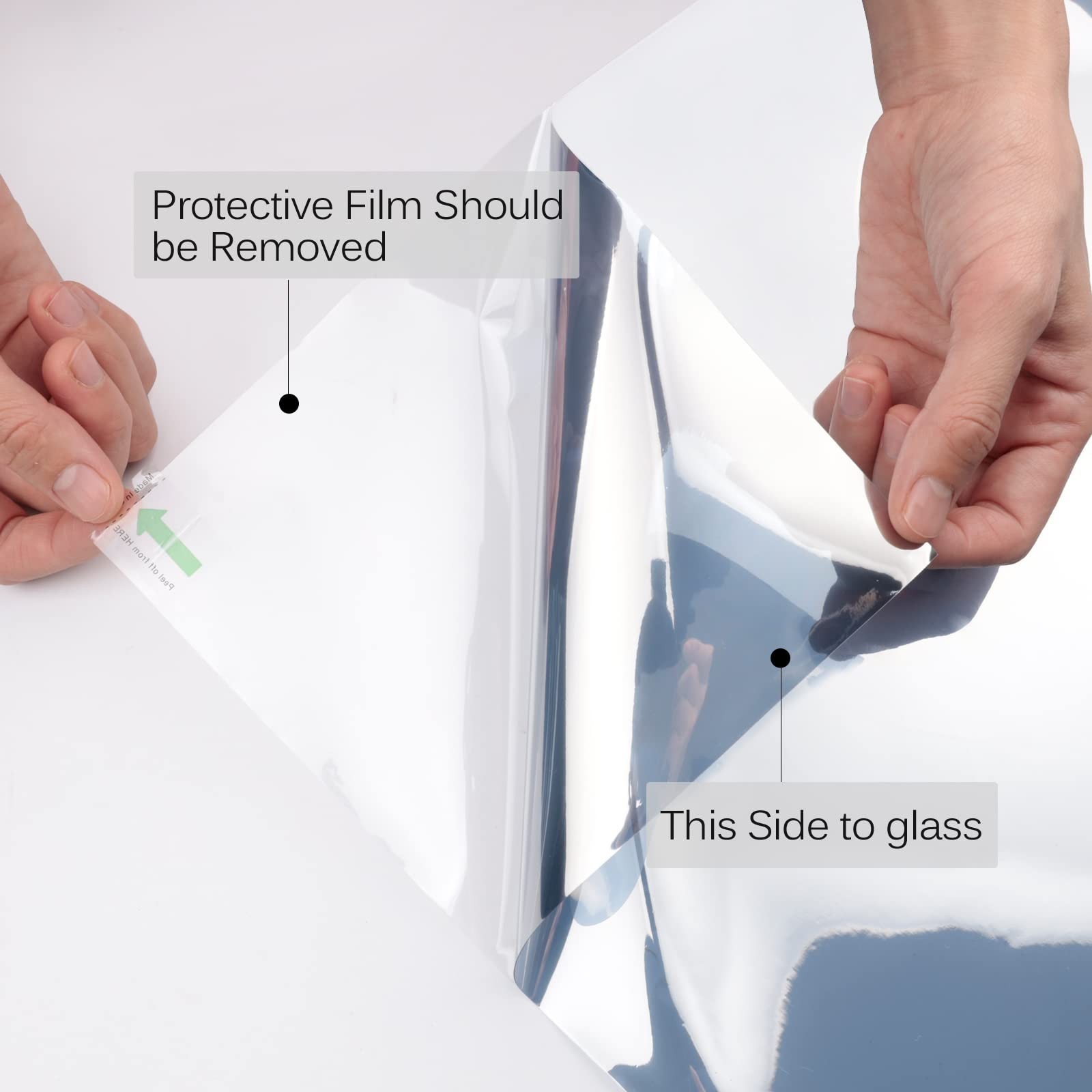One Way Daytime Privacy Window Film – Static Cling Sun Blocking Anti-UV Tint 23.