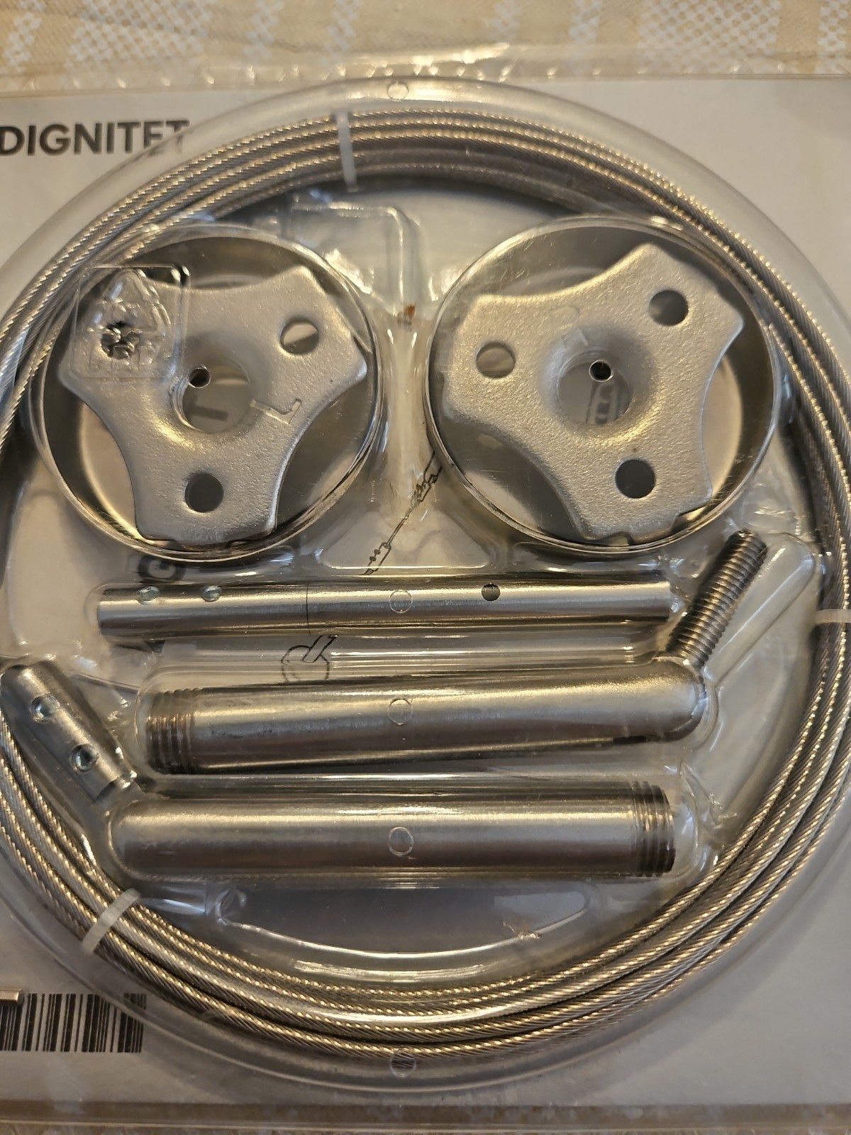Ikea Dignitet Curtain Wire Rod Cable Hanging System Stainless Steel 5m/197″ New