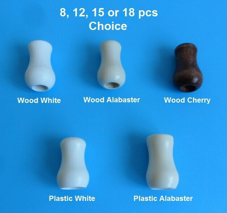 Cord Wood Plastic Tassel Drops Pull End For Blinds Shades White Alabaster Cherry