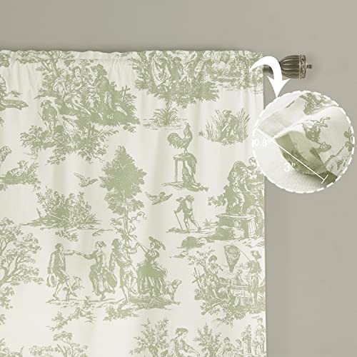 Curtains for Kitchen Bathroom Window,Set of 40″W x 48″L (Pack of 2) Sage Green