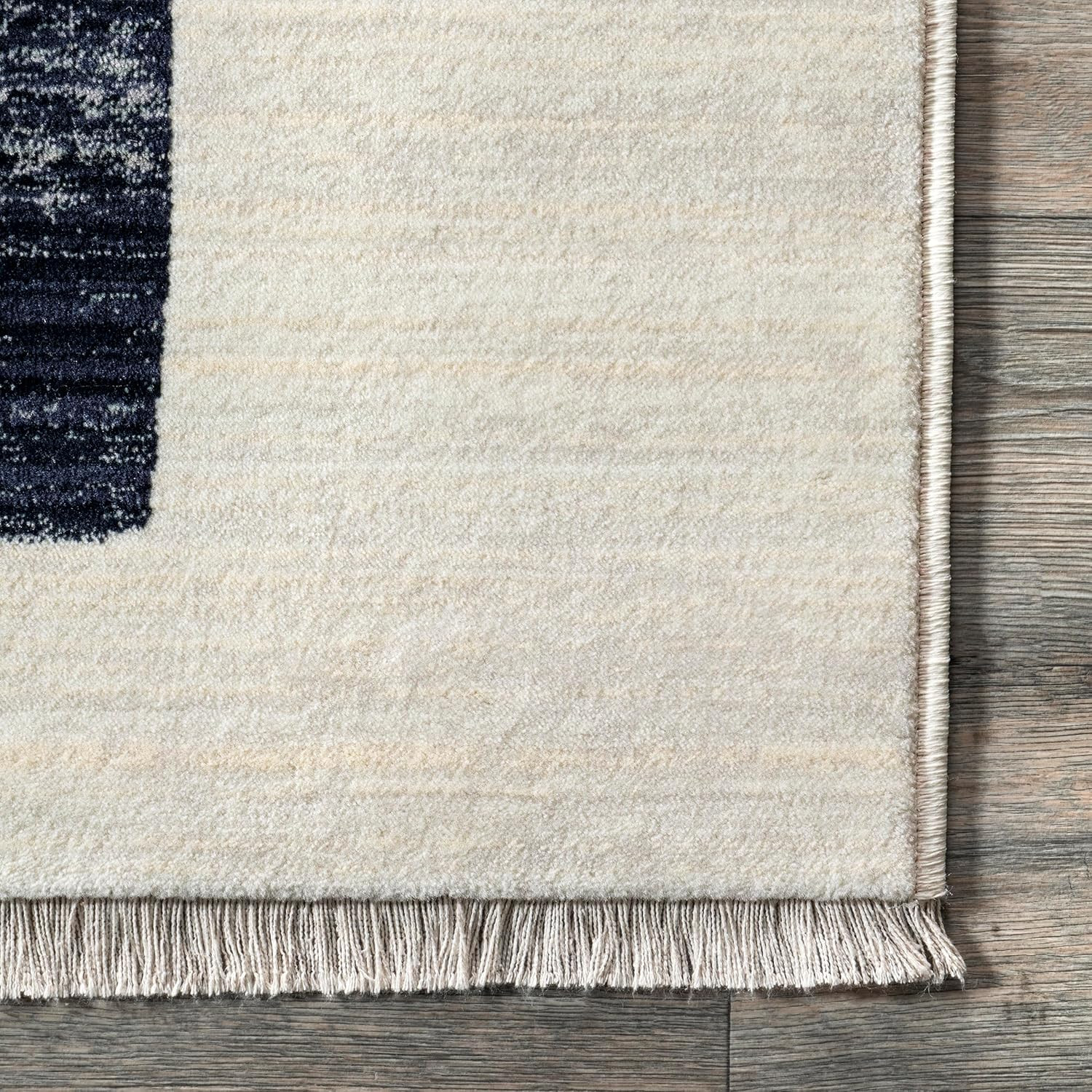 Fringed Beige/Multicolor Area Rug, 6’7″ x 10’2″, Soft, Stain Resistant, Durable