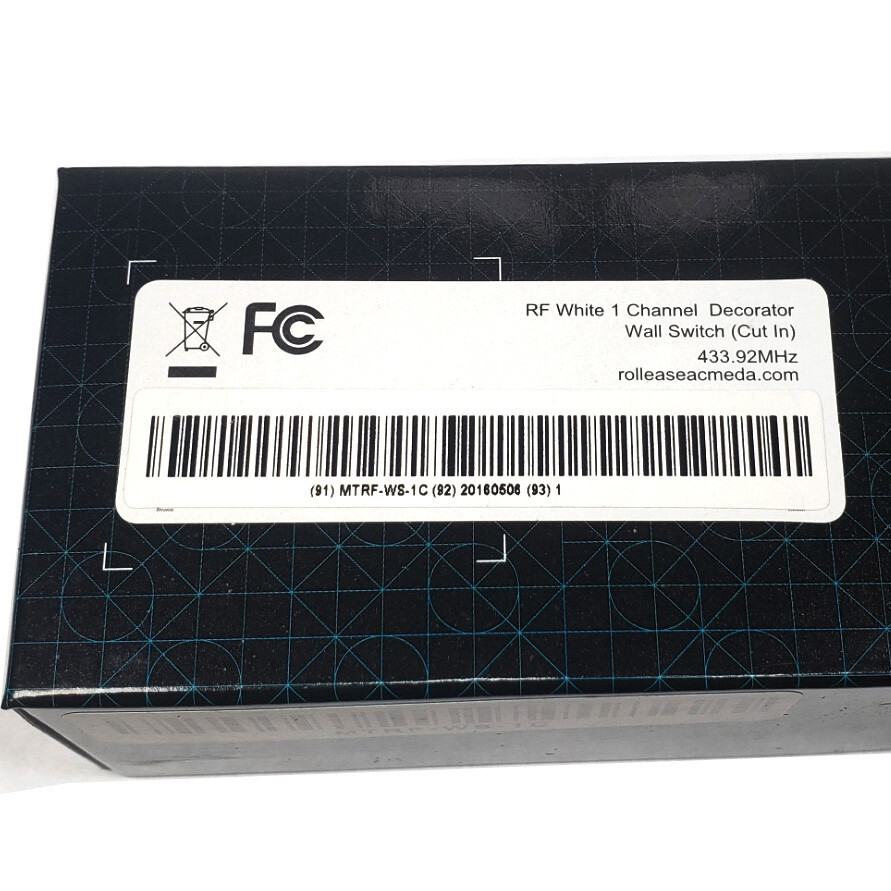 Automate Paradigm Wall Switch, 1 Channel White Cut In MTRF-WS-1C ROLLEASE ACMEDA