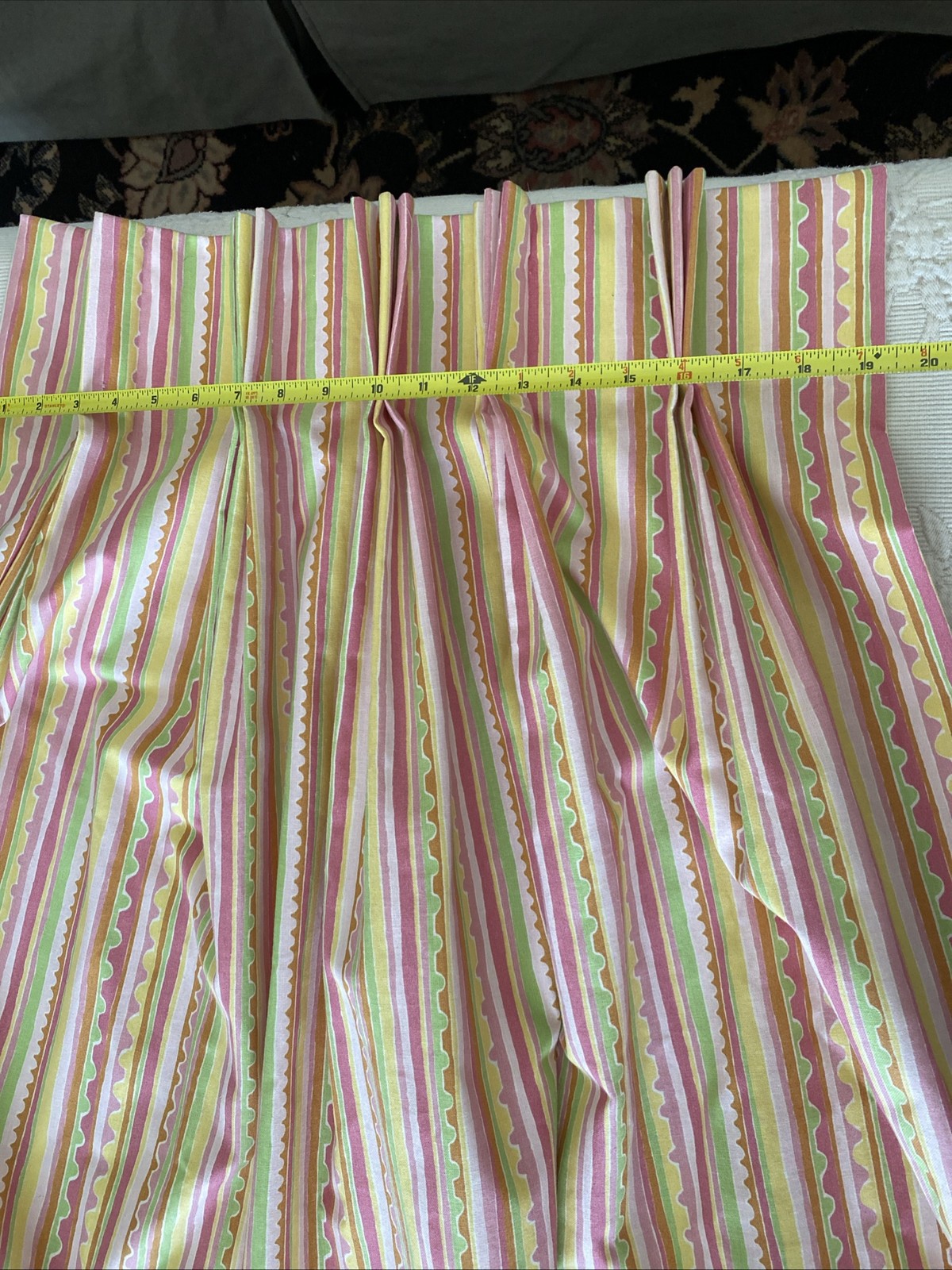 New Custom DRAPES 4 pc Pinch Pleated Lined Cotton Kids Nursery Pink Stripped 79”