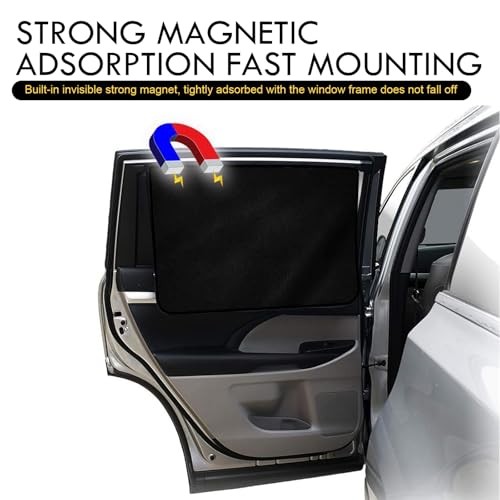 Car Side Window Glass Sunshade, 24.41″ x 18.9″ x 12.99″ Front Side 4 PCS Black