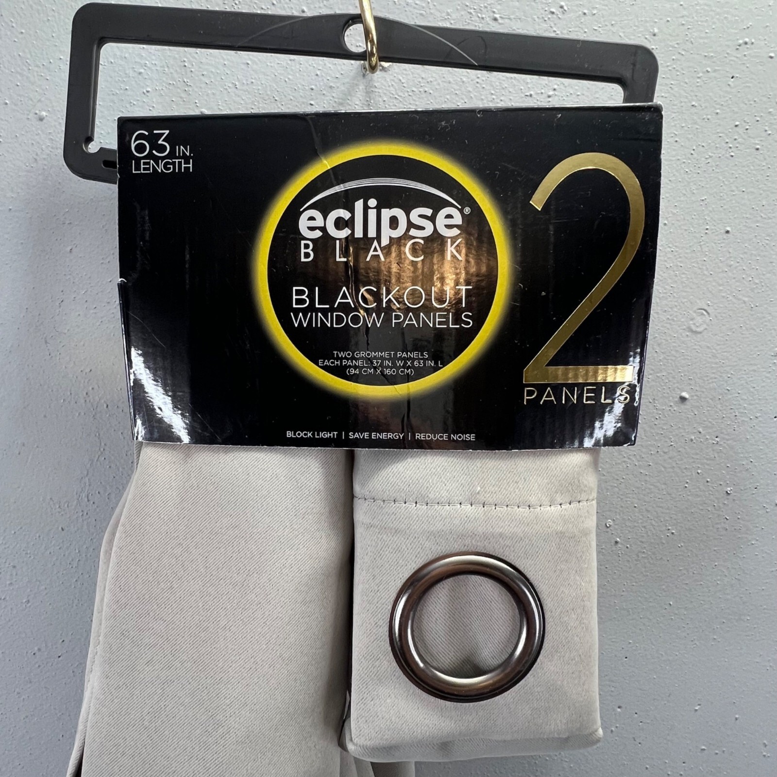 Eclipse Blackout Window Panels Silver Gray Grommet Panels Set of 2 NIOP 37×63