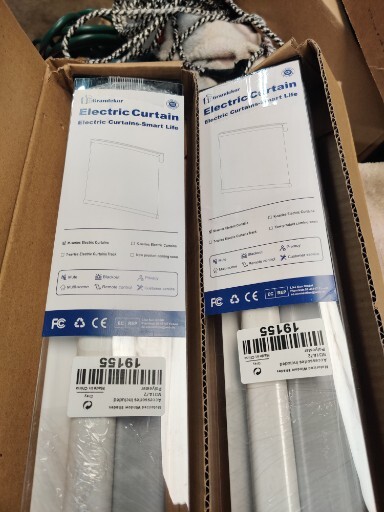 2 Electric Blackout Roller Blinds with Remote Control Grey 31″X72″ GRANDEKOR