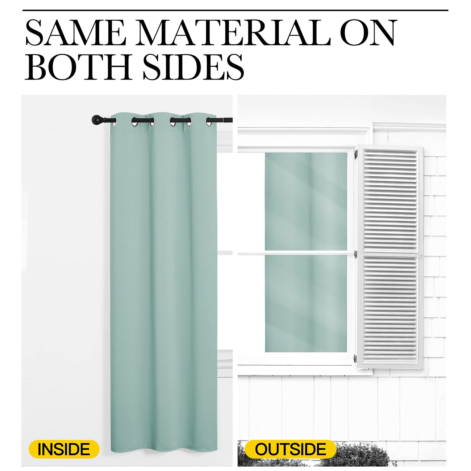 Kitchen Blackout Window Curtain Panel, Aqua Blue, 1 Panel, 55 by 68 inches Lo…